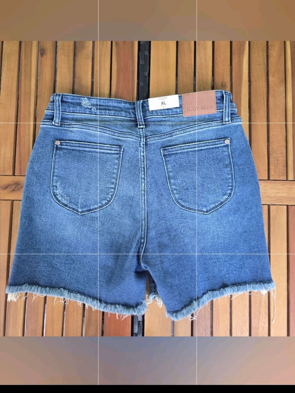 NWT Judy Blue V-Front Distressed Denim Shorts (Size XL) - Picture 5 of 10